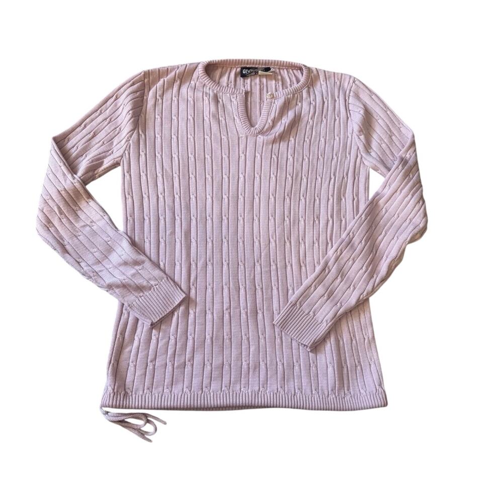 Givenchy Sport Vintage 60s 70s Women’s Textured Knit Blush Pink Sweater - Size L